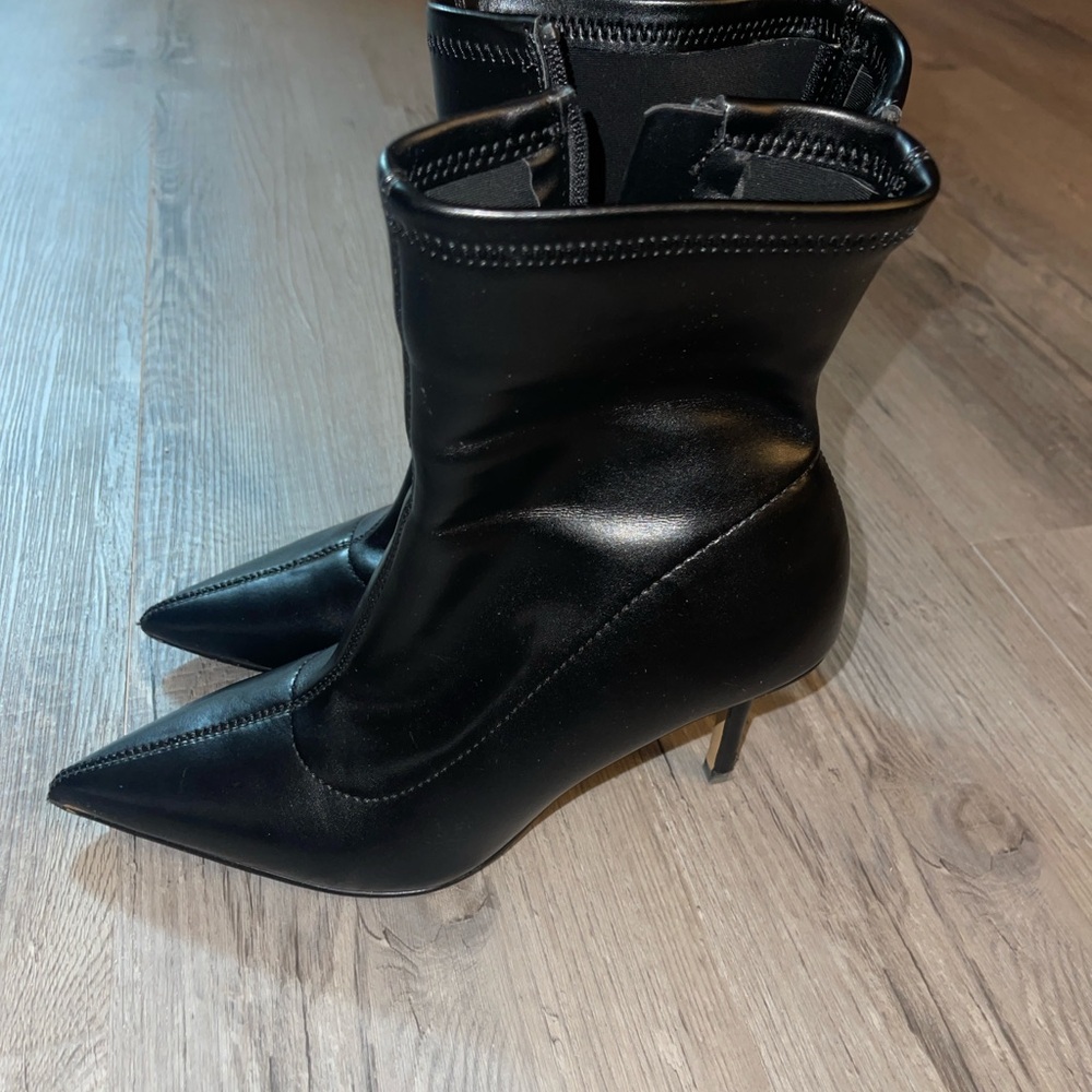 Aldo Sleek Black Heeled Boots
